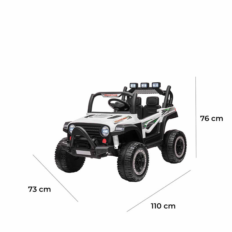 Macchina Elettrica per Bambini 12V Fuoristrada Offroad Mountain Bianco -4