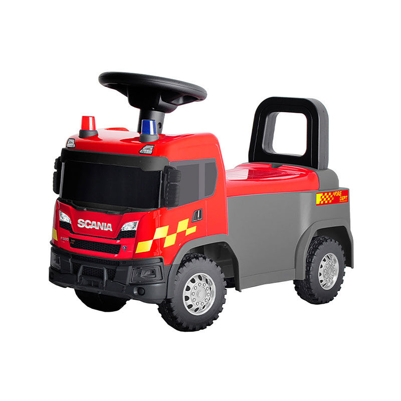 Camion dei Pompieri Cavalcabile 60x28x40 cm per Bambini Scania Rosso -1