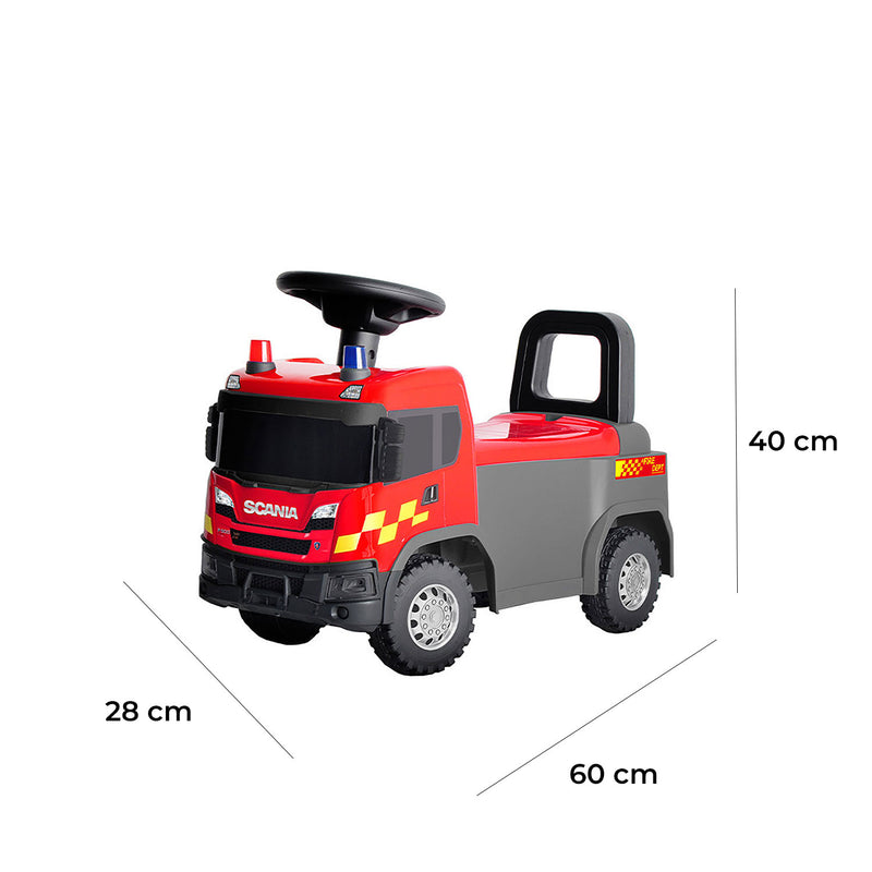 Camion dei Pompieri Cavalcabile 60x28x40 cm per Bambini Scania Rosso -2