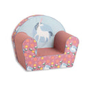 Poltroncina per Bambini 42x31x50 cm in Cotone Unicorno Rosa -1