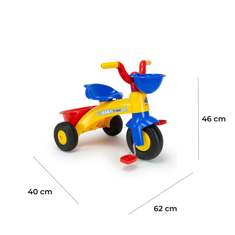 Triciclo per Bambini 62x40x46 cm con Pedali e doppio Cestino  -2