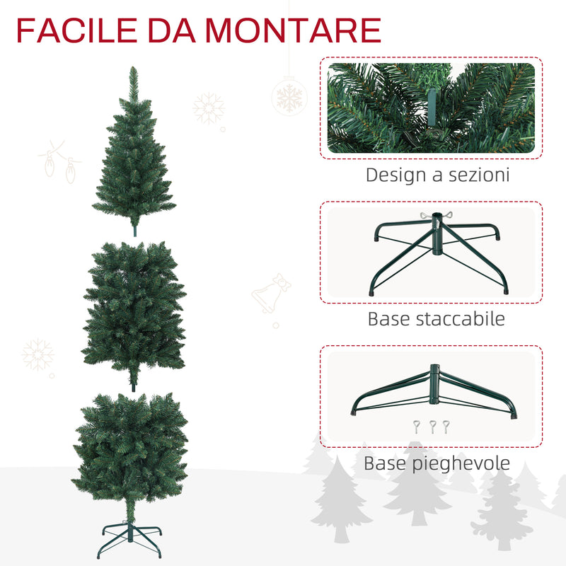 Albero di Natale Artificiale 180 cm 479 Rami Design Alto e Stretto Verde -6