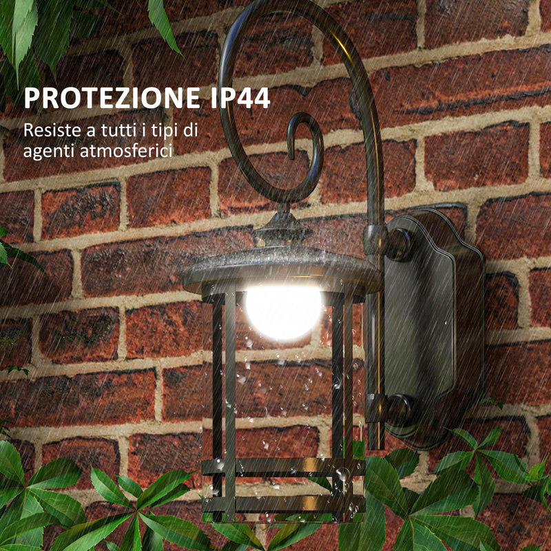 Lampada da Esterno con Pannello Solare 16,5x25,5x41 cm Impermeabile IP44 e Accensione Automatica Nero-7