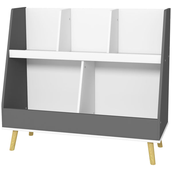 Mobile Portagiochi per Bambini a 2 Livelli con 5 Scomparti 80x34x79 cm in Legno Grigio prezzo