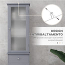 Mobile a Colonna da Bagno 40x27x171,5cm in MDF Grigio  -7