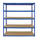 Scaffale da Garage Senza Bulloni 160x60x180 cm in Acciaio Blu  -1