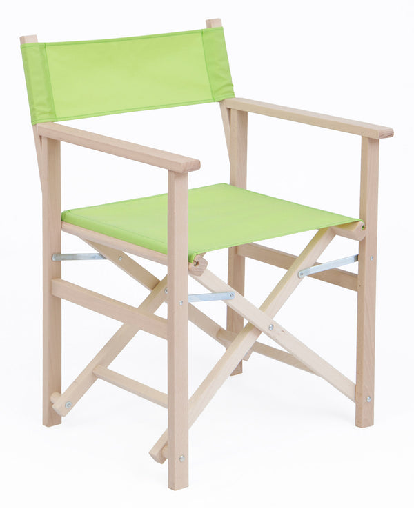 sconto Sedia Regista Pieghevole da Giardino 55x57xh85 cm in Legno Faggio Massello Verde Acido