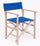 Sedia Regista Pieghevole da Giardino 55x57xh85 cm in Legno Faggio Massello Blu