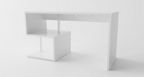 Scrivania con 2 Ripiani 140x60x77,5 cm Esse Bianco Lucido acquista