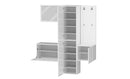 Mobile Ingresso Appendiabiti e Specchio 170x35x191 cm Kompact Bianco Lucido  -4