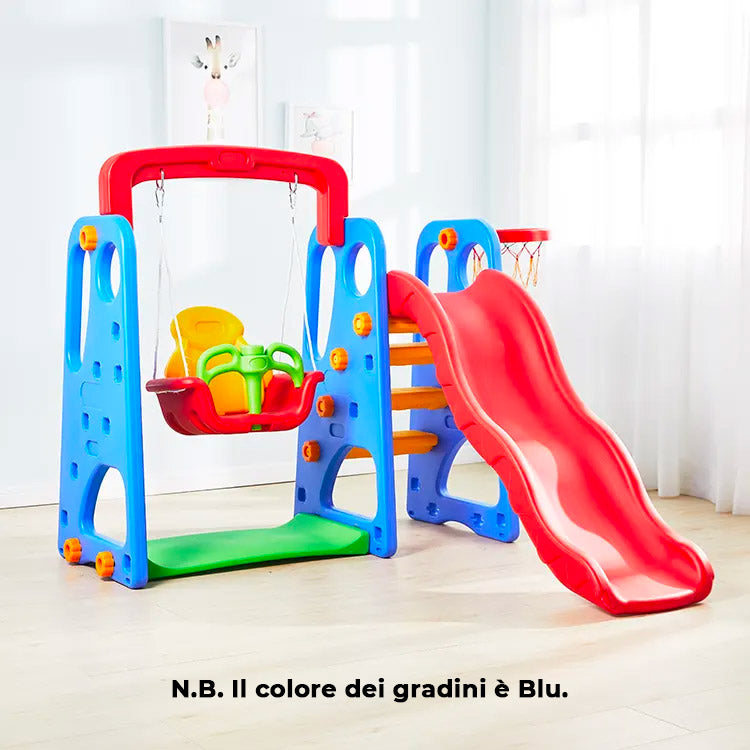 Castello 3 in 1 Canestro, Scivolo e Altalena Kids Joy Baby Park-5