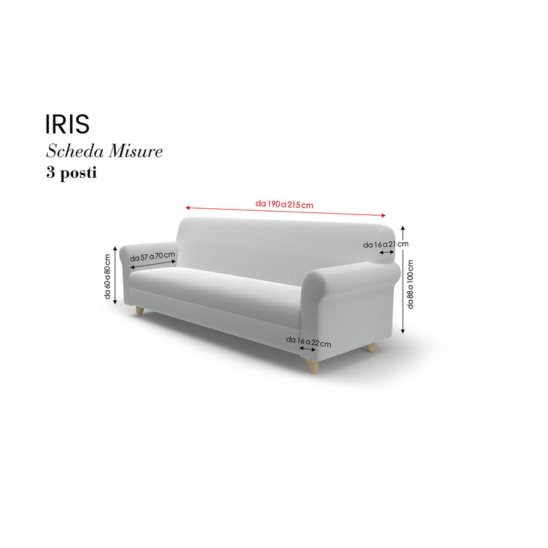 Copridivano Elasticizzato 3 Posti in Poliestere Iris Panna-3