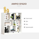 Mobile Libreria Portaoggetti a 3 Livelli e 8 Ripiani Totali 97,5x30x100 cm in MDF Bianco-5