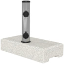 Base per Ombrellone da Giardino 25kg 45x22.5x40 cm in Granito e Acciaio Inox Grigia-1