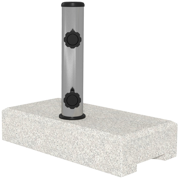 Base per Ombrellone da Giardino 25kg 45x22.5x40 cm in Granito e Acciaio Inox Grigia prezzo