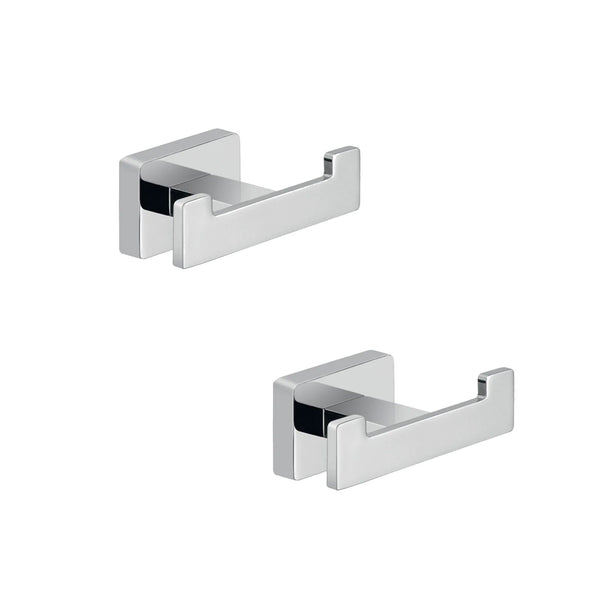 online Set 2 Appendini Bagno 3,5x8,8x4,5 cm con Doppio Gancio Cromato Bonussi