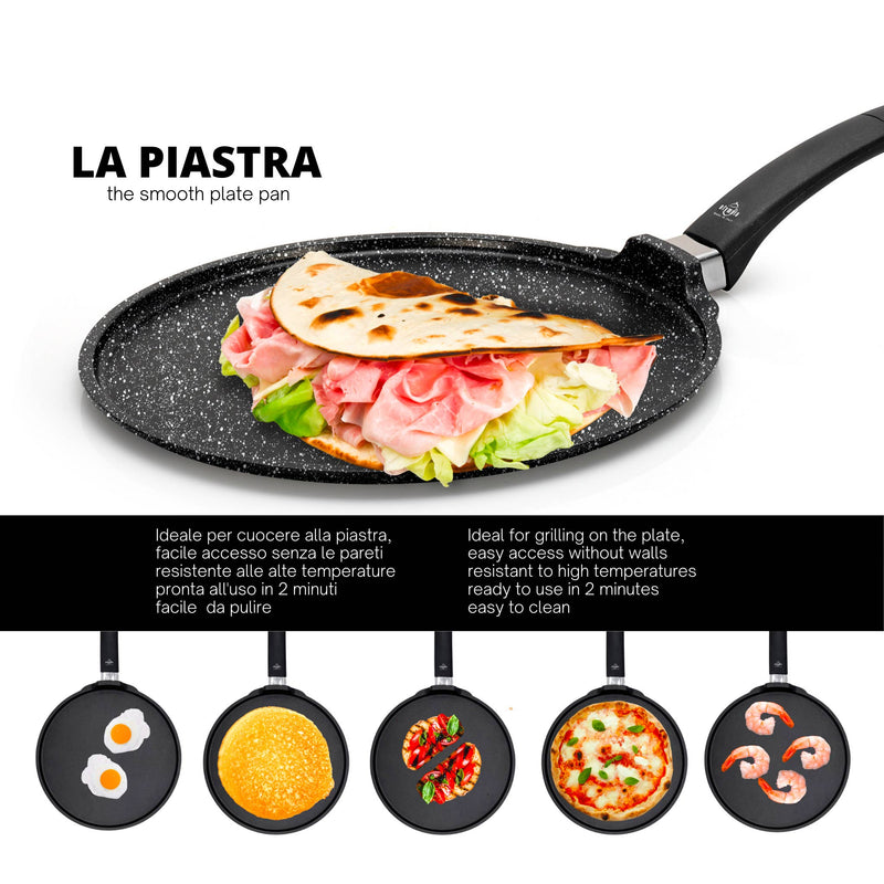 Piastra Antiaderente 1 Manico Ø30 cm Olympia Hard Cook-2