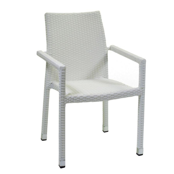 Sedia da Giardino 60x61xh88 cm in Polyrattan Adila Bianco sconto