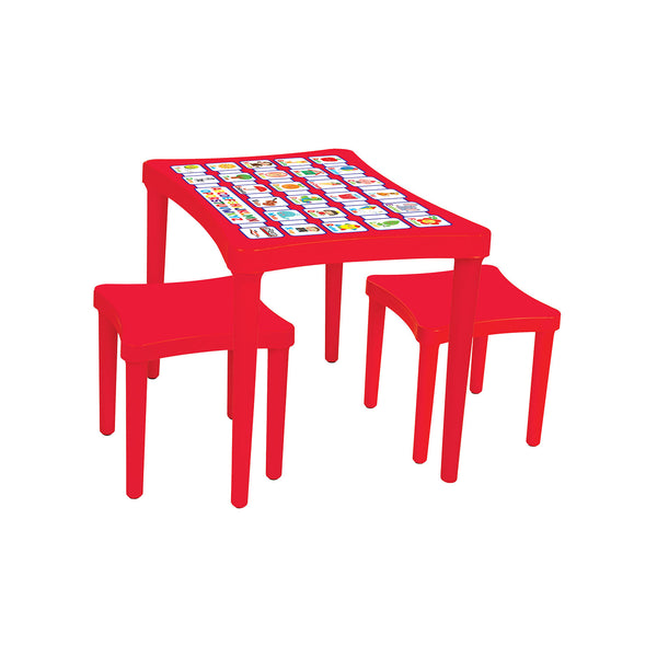 sconto Tavolino per Bambini Regolabile con 2 Sgabelli Rosso