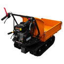 Mini Dumper a Benzina 71x156x99 cm Trasporto Materiali Cingolato Arancione -3