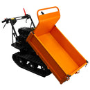 Mini Dumper a Benzina 71x156x99 cm Trasporto Materiali Cingolato Arancione -6