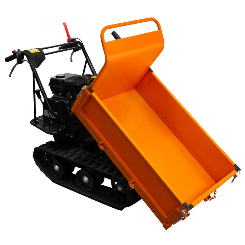 Mini Dumper a Benzina 71x156x99 cm Trasporto Materiali Cingolato Arancione -6