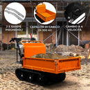 Mini Dumper a Benzina 71x156x99 cm Trasporto Materiali Cingolato Arancione -2