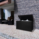 Baule da Esterno 138x70x80 cm in Rattan con Borsa Impermeabile Nero -4