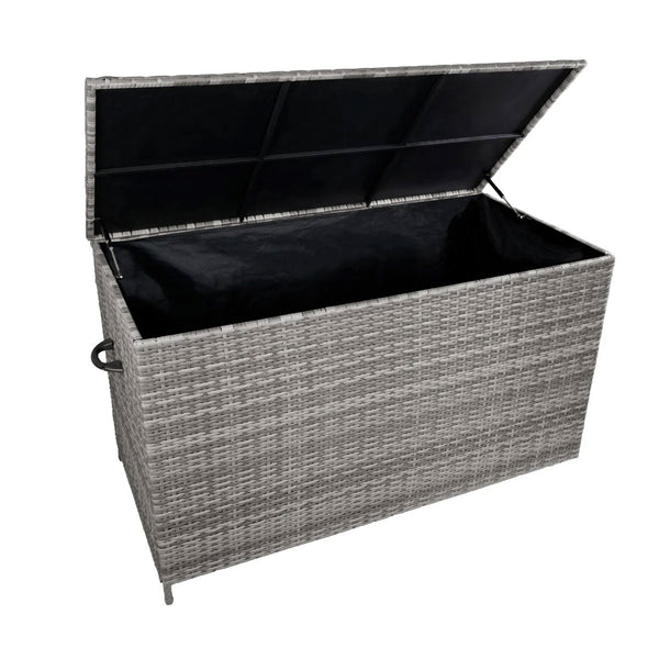 acquista Baule da Esterno 138x70x80 cm in Rattan con Borsa Impermeabile Grigio