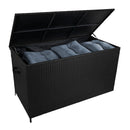 Set Salotto da Giardino 240x186x70 cm ad Angolo con Tavolo e Box Contenitore in Rattan Nero-7