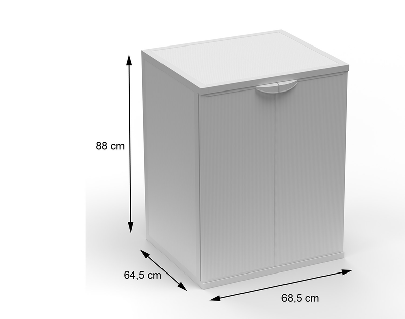 Coprilavatrice da Esterno 68,5x64x88 cm 2 Ante Bianco    -2