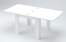 Tavolo Allungabile 90x90/180x75 cm Jesi Bianco Lucido e Cemento-2