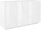 Credenza 2 Ante + 3 Cassetti 142,9x44,2x86 cm Ping Bianco Lucido