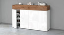 Scarpiera 4 Ante e 2 Ripiano a Ribalta 152x35x100 cm Savona 4A 1R Bianco Opaco/Rovere Wotan  -2