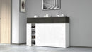 Scarpiera 4 Ante e 2 Ripiano a Ribalta 152x35x100 cm Savona 4A 1R Bianco Opaco/Grigio Ardesia  -1