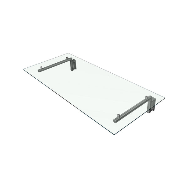 Pensilina Tettoia 120x80x0,8 cm in Vetro con Staffe in Acciaio sconto