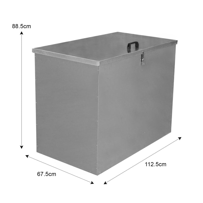 Contenitore per Mangimi 88,5x67,5x125,5 cm in Acciaio 2 Scomparti  -4