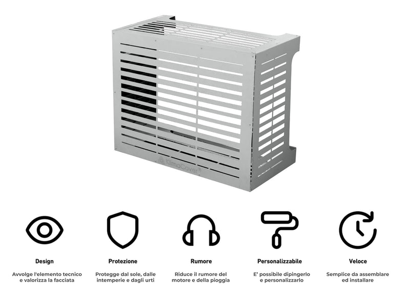 Copri Condizionatore 86x44x68 cm in Alluminio Classic M Bianco-4
