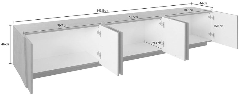 Mobile TV 6 Ante 243,6x44,2x46 cm Ping Cemento Bronx-4