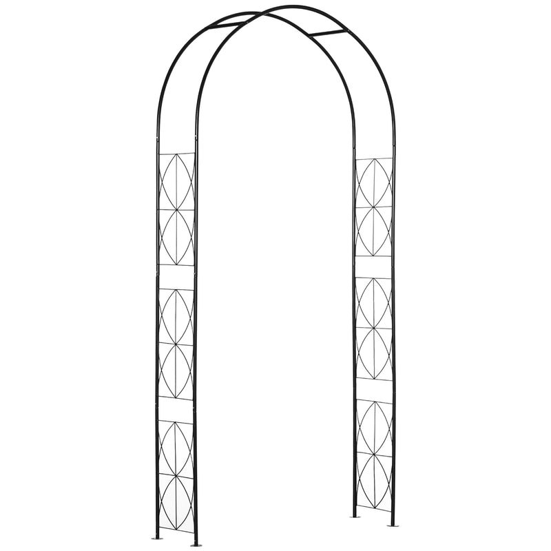 Arco per Rose e Supporto per Piante Rampicanti in Metallo 114x30x230cm Nero-9