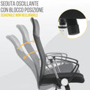 Sedia Direzionale da Ufficio 66x50x112/123 cm Ergonomica in Rete Mesh Certificata EN1335 Nera-8