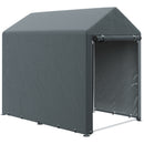 Capanno Box per Attrezzi da Giardino 120x179x165 cm Tenda in PE anti UV e Metallo Grigio scuro-1