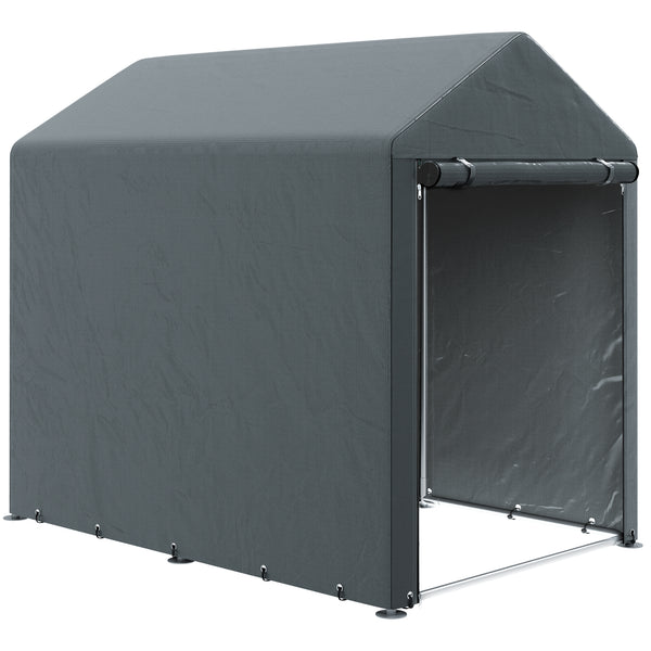 online Capanno Box per Attrezzi da Giardino 120x179x165 cm Tenda in PE anti UV e Metallo Grigio scuro