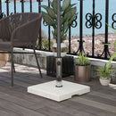 Base per Ombrellone da Giardino 25kg 38x38x38 cm in Granito e Acciaio Inox Grigia-2