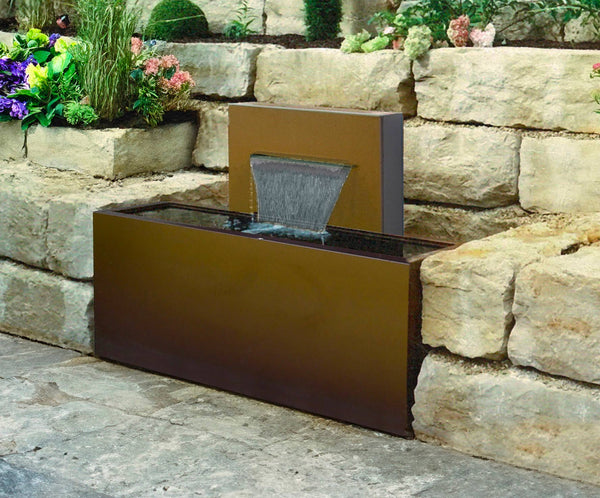 online Fontana a Cascata da Giardino 100x45xH90 cm in Metallo con Pompa Corten