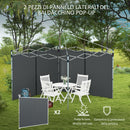 Set 2 Pareti Laterali per Gazebo 3x3m e 3x6m 295x195 cm in Tessuto Oxford Grigio Scuro-4