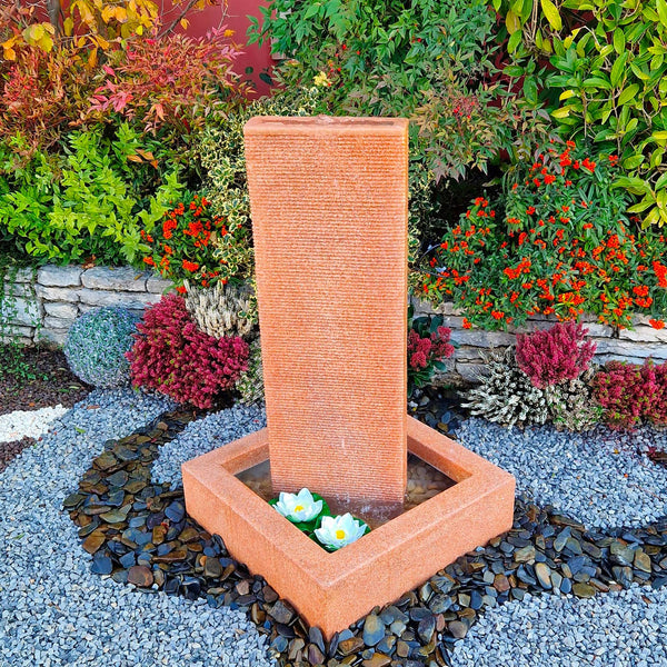 sconto Cascata Artificiale da Giardino 60x60xH110 cm in Vetroresina con Pompa