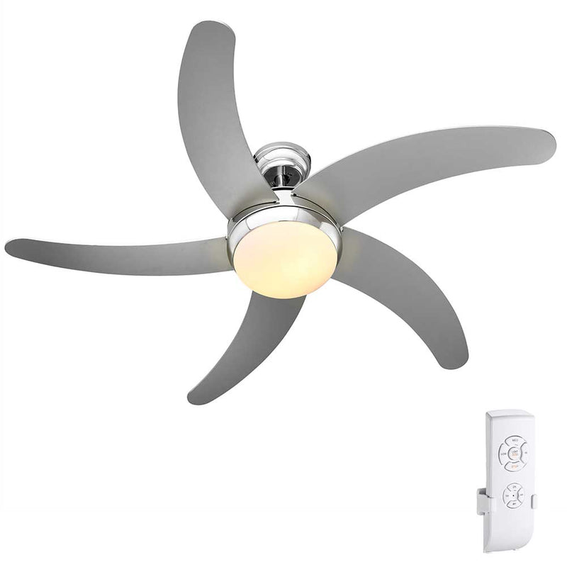 Ventilatore da Soffitto 5 Pale Legno con Lampada e Telecomando Diametro 132 cm-1