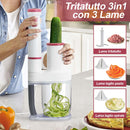 Frullatore Immersione Lame Acciaio 600W Sbattitore Tritatutto e Taglia Verdure-3