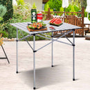 Tavolo Da Campeggio Picnic Richiudibile In Alluminio 70x70x70 cm Con Custodia-2